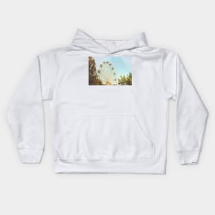 Ferris wheel between trees vintage Kids Hoodie